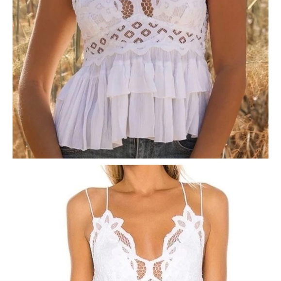 New Free People White lace top Adella - Picture 3 of 9